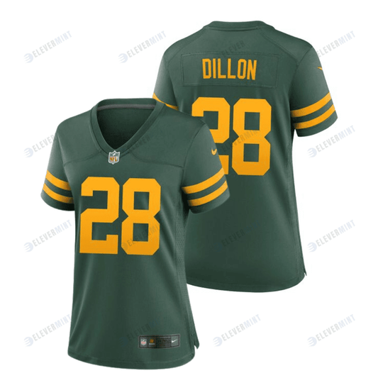 A. J. Dillon 28 Green Bay Packers 50s Classic Women Game Jersey - Green & Gold